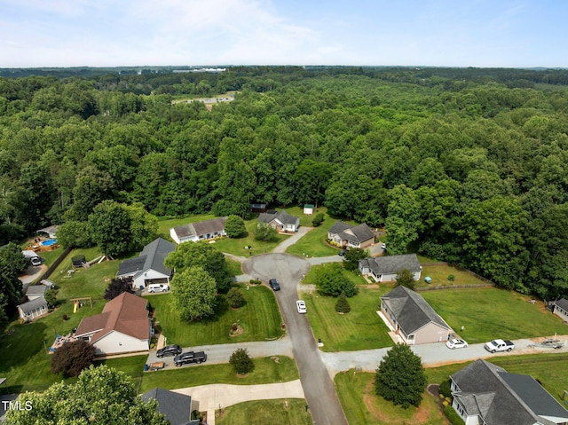 1383 Deercroft Ct, Graham, NC 27253 - aerial overview of property's location featuring a heavily wooded area and nearby suburban area