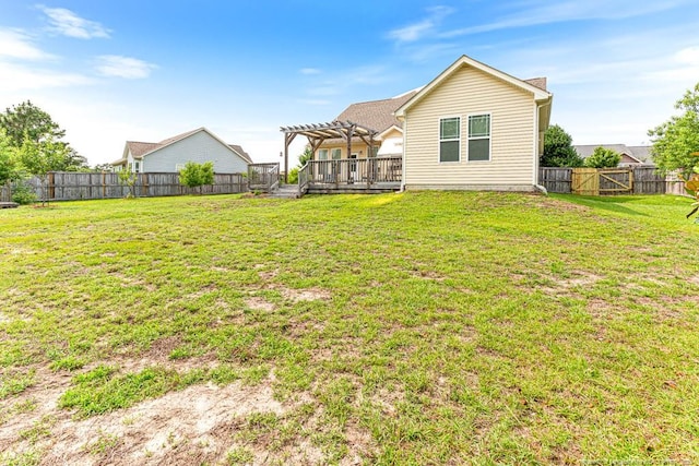 95 Taft Ln, Cameron, NC 28326 - back of property featuring a pergola and a wooden deck
