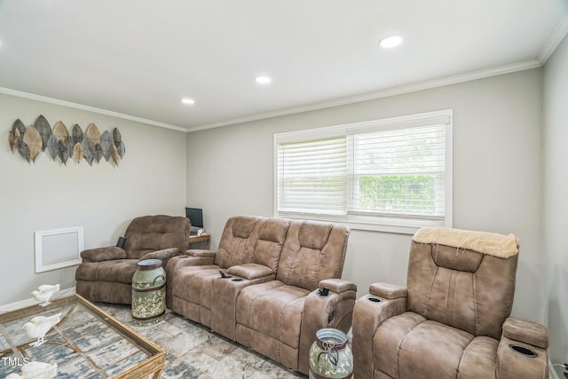 428 Walton St, Durham, NC 27703 - living area with ornamental molding, recessed lighting, and baseboards