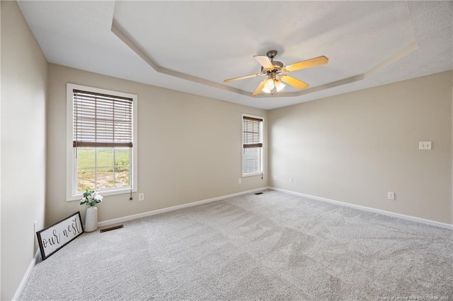 5511 Shady Lawn Dr, Hope Mills, NC 28348 - spare room with a tray ceiling, a ceiling fan, and healthy amount of natural light