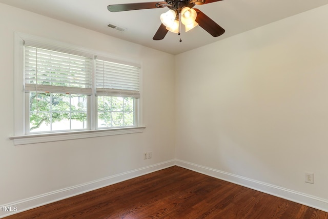 325 Northfield Dr, Raleigh, NC 27609 - empty room with baseboards, dark wood-style floors, and ceiling fan