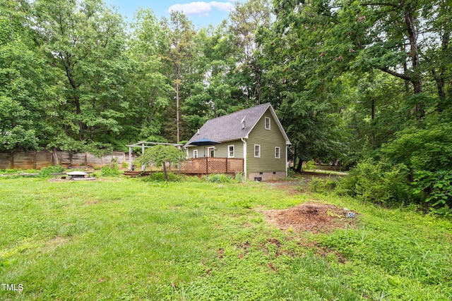 1869 Brevard Rd, Graham, NC 27253 - view of yard featuring a deck
