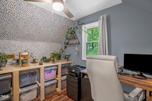 1869 Brevard Rd, Graham, NC 27253 - office space featuring a ceiling fan and wood finished floors