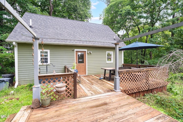 1869 Brevard Rd, Graham, NC 27253 - wooden deck featuring outdoor dining area
