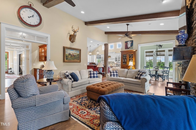 4737 Uzzle Rd, Rougemont, NC 27572 - living area featuring ceiling fan, recessed lighting, and wood finished floors
