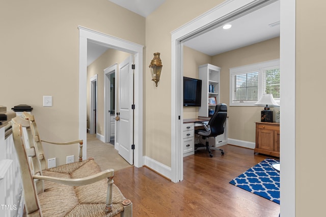 4737 Uzzle Rd, Rougemont, NC 27572 - office area featuring wood finished floors and baseboards