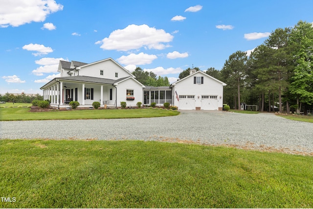 4737 Uzzle Rd, Rougemont, NC 27572 - view of front of property featuring driveway, a porch, and a front lawn