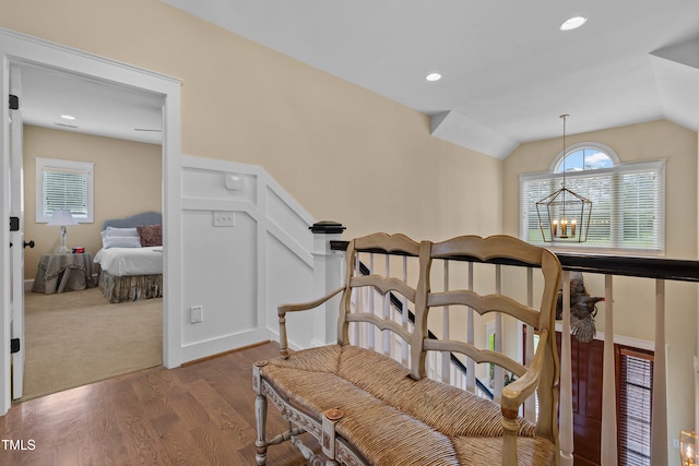 4737 Uzzle Rd, Rougemont, NC 27572 - dining area featuring vaulted ceiling, wood finished floors, and recessed lighting