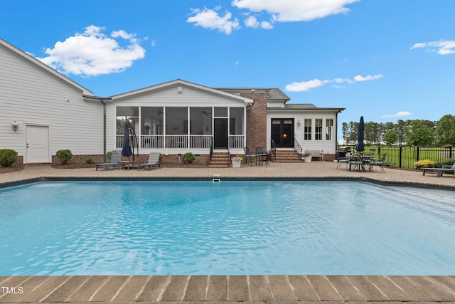 4737 Uzzle Rd, Rougemont, NC 27572 - view of pool featuring a sunroom, entry steps, and a patio