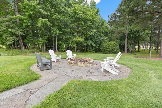 4737 Uzzle Rd, Rougemont, NC 27572 - view of grassy yard with an outdoor fire pit and view of scattered trees