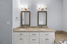 311 Rassie Crabtree Rd, Rougemont, NC 27572 - bathroom featuring double vanity