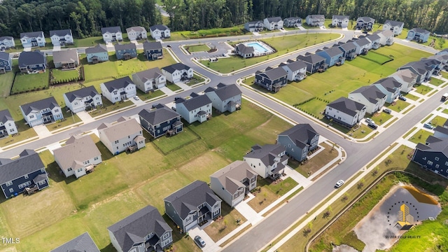 3421 Lebrun Path, Fuquay Varina, NC 27526 - aerial perspective of suburban area featuring a heavily wooded area