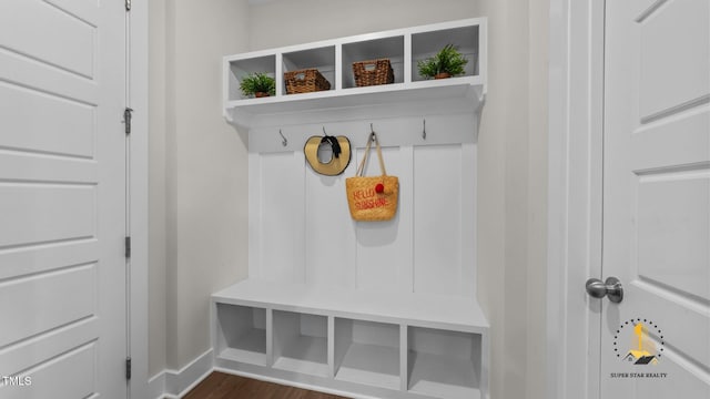 3421 Lebrun Path, Fuquay Varina, NC 27526 - mudroom with dark wood-type flooring and baseboards