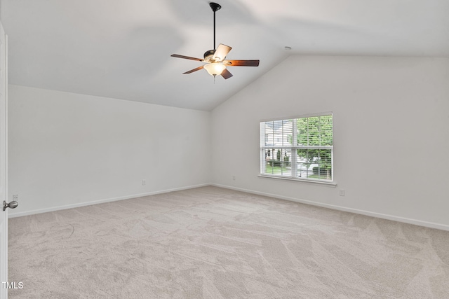 518 Emerald Downs Rd, Cary, NC 27519 - unfurnished room featuring ceiling fan, lofted ceiling, and light carpet
