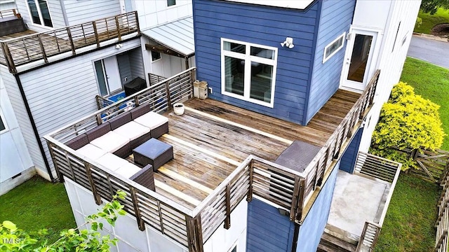 1314 S E St, Raleigh, NC 27601 - wooden terrace with an outdoor living space