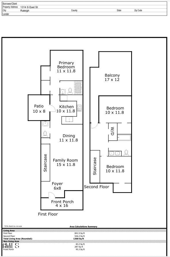 1314 S E St, Raleigh, NC 27601 - floor plan / room layout
