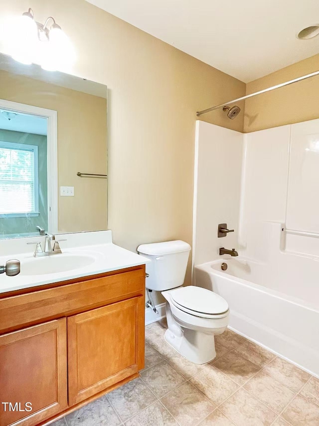 115 Ballyliffen Ln, Cary, NC 27519 - full bathroom featuring toilet, vanity, washtub / shower combination, and tile patterned floors