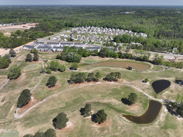 744 Parc Townes Dr Unit 34, Wendell, NC 27591 - aerial view of property's location with a heavily wooded area, a golf club, and nearby suburban area