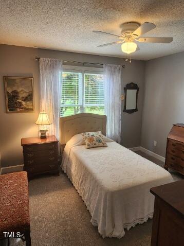 3409 Bennyfield Ct, Fuquay Varina, NC 27526 - bedroom with a textured ceiling and ceiling fan