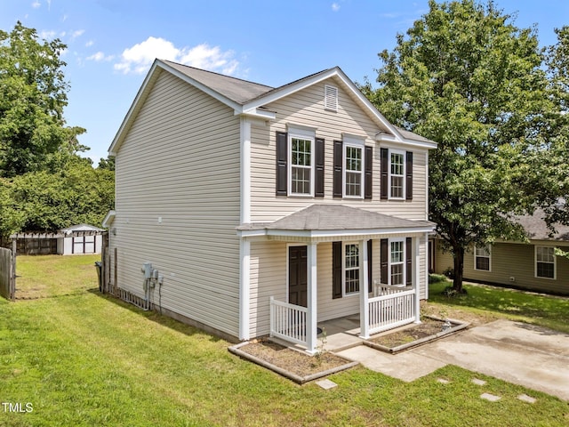 5012 Silverdene St, Raleigh, NC 27616 - view of side of property featuring a lawn and a porch