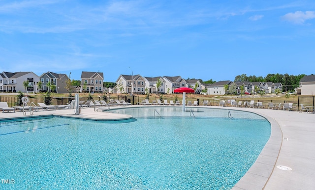 121 Canyon Gap Way, Raleigh, NC 27610 - community pool featuring a residential view and a patio