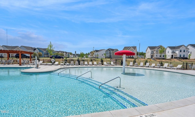 121 Canyon Gap Way, Raleigh, NC 27610 - community pool with a residential view, a pergola, and a patio