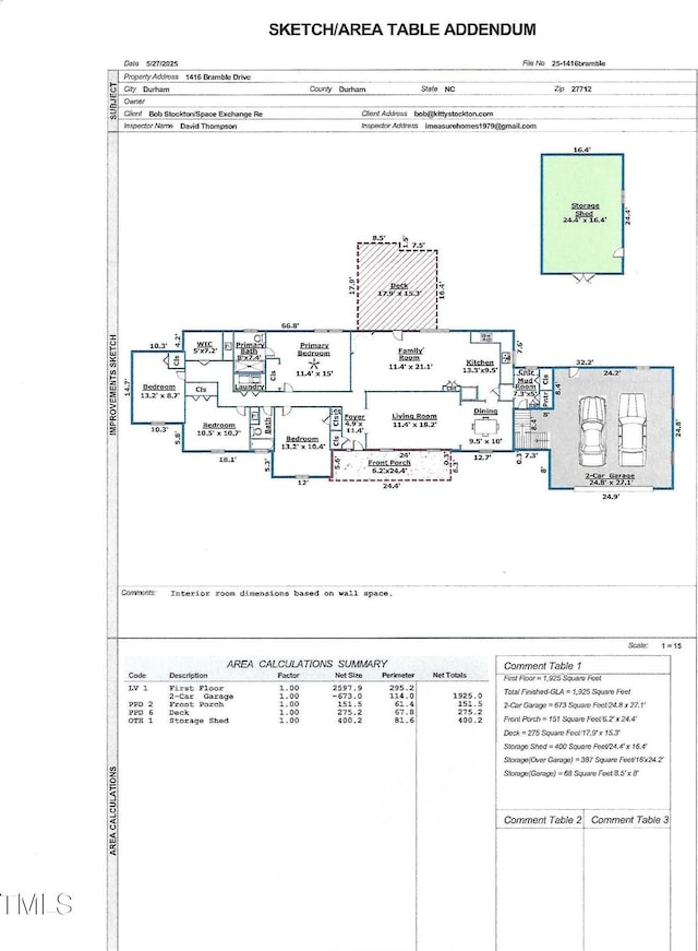 1416 Bramble Dr, Durham, NC 27712 - home floor plan