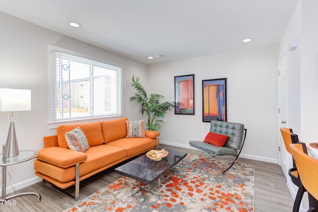 1309 Hudson Ave Unit D16, Durham, NC 27705 - living area featuring wood finished floors, baseboards, and recessed lighting