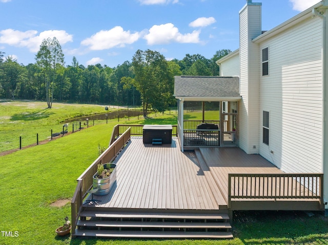 80 Shartree Farms Ln, Louisburg, NC 27549 - wooden terrace with a view of rural / pastoral area