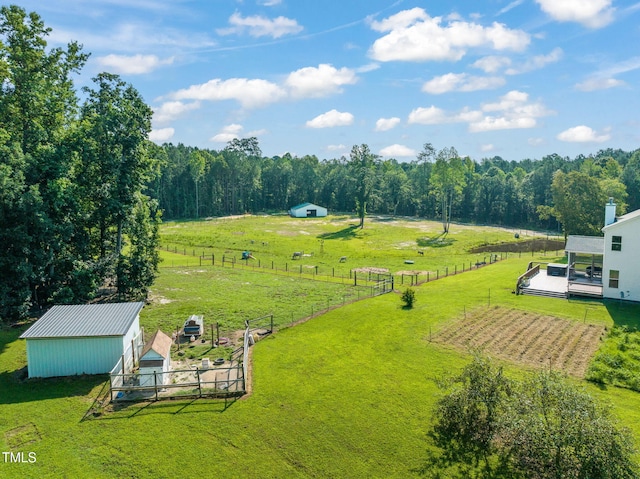 80 Shartree Farms Ln, Louisburg, NC 27549 - view of yard featuring a rural view, an outbuilding, and a pole building