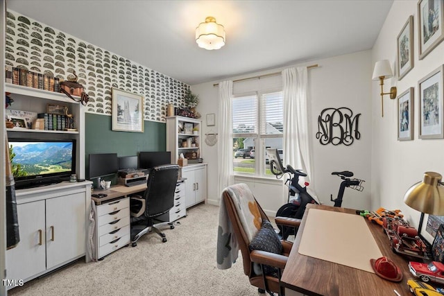 817 Mossy Oak Dr, Fuquay Varina, NC 27526 - office space with an accent wall and light carpet