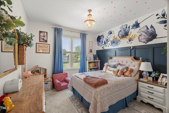 817 Mossy Oak Dr, Fuquay Varina, NC 27526 - bedroom featuring carpet and a chandelier