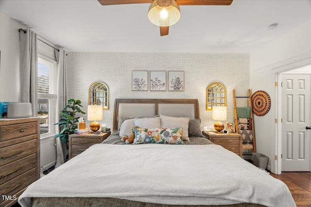 817 Mossy Oak Dr, Fuquay Varina, NC 27526 - bedroom featuring wood finished floors and ceiling fan