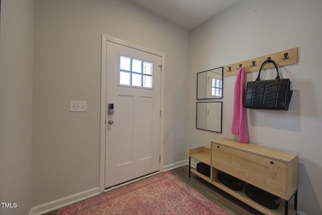 1227 Bessie Ct, Wake Forest, NC 27587 - mudroom featuring baseboards and wood finished floors
