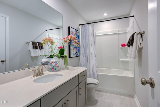 1227 Bessie Ct, Wake Forest, NC 27587 - full bathroom with vanity, toilet, and shower / bath combo