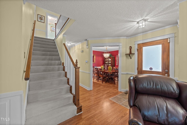 2000 Glissom St, Tarboro, NC 27886 - office area with wood finished floors, ornamental molding, and a textured ceiling