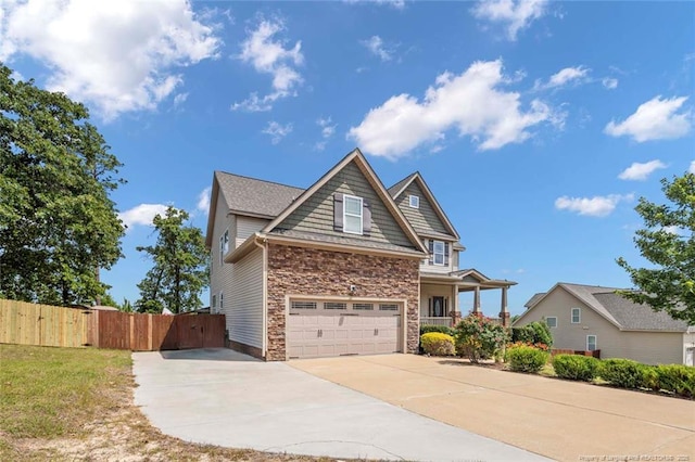 416 Kentucky Derby Ln, Lillington, NC 27546 - craftsman-style house featuring stone siding, driveway, and a garage