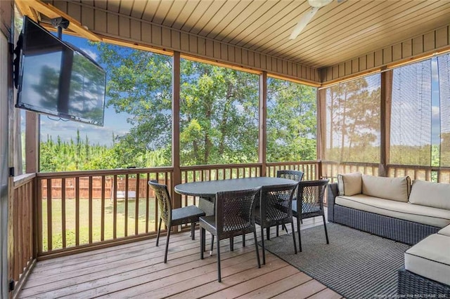 416 Kentucky Derby Ln, Lillington, NC 27546 - sunroom / solarium with an outdoor hangout area, outdoor dining area, and healthy amount of natural light