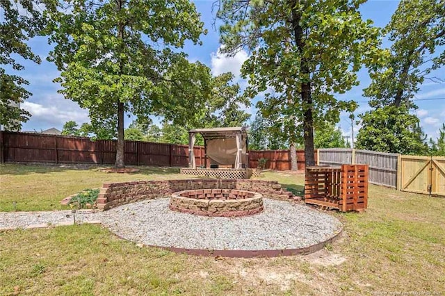 416 Kentucky Derby Ln, Lillington, NC 27546 - view of yard with an outdoor fire pit