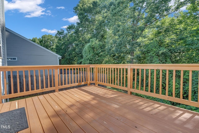 5617 Tealbrook Dr, Raleigh, NC 27610 - view of wooden deck