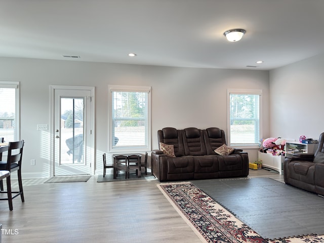 13 Knotty Pine Ln, Clayton, NC 27520 - living room with wood finished floors and recessed lighting
