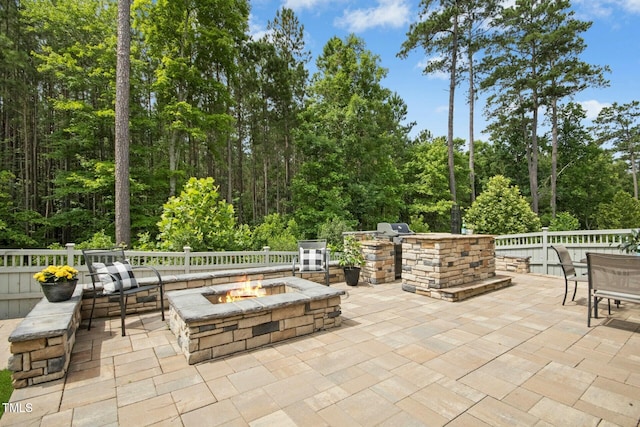 137 Azalea View Way, Holly Springs, NC 27540 - view of patio featuring a fire pit and a grill