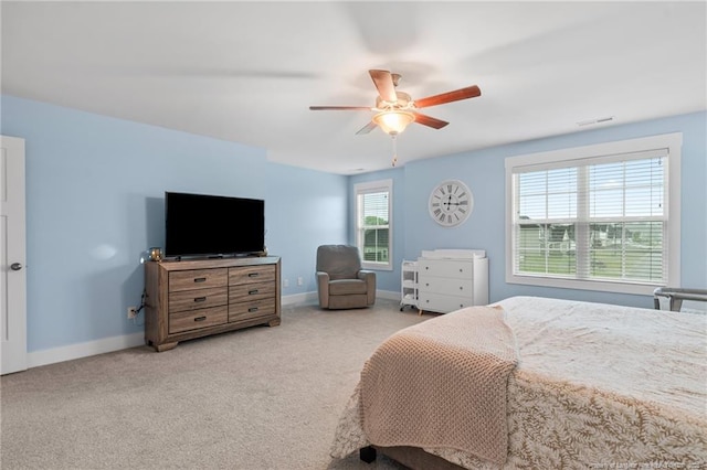 5540 Mountain Run Dr, Hope Mills, NC 28348 - carpeted bedroom featuring a ceiling fan and baseboards
