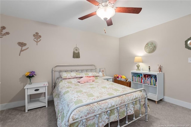 5540 Mountain Run Dr, Hope Mills, NC 28348 - carpeted bedroom featuring baseboards and ceiling fan