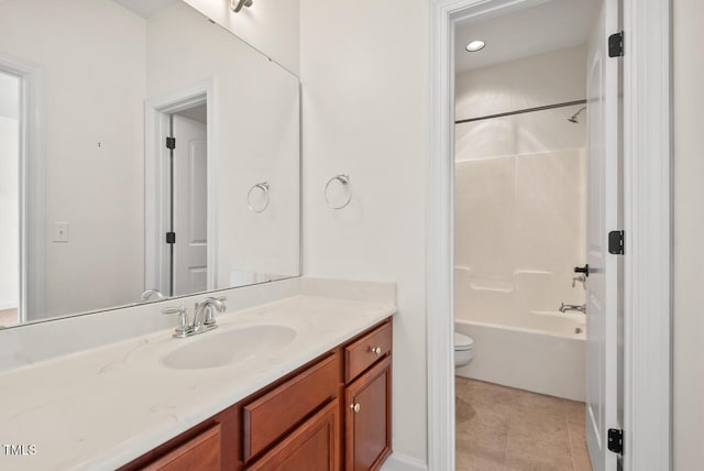 108 Teagan Ct, Chapel Hill, NC 27516 - full bath with vanity, shower / bathtub combination, tile patterned flooring, and recessed lighting