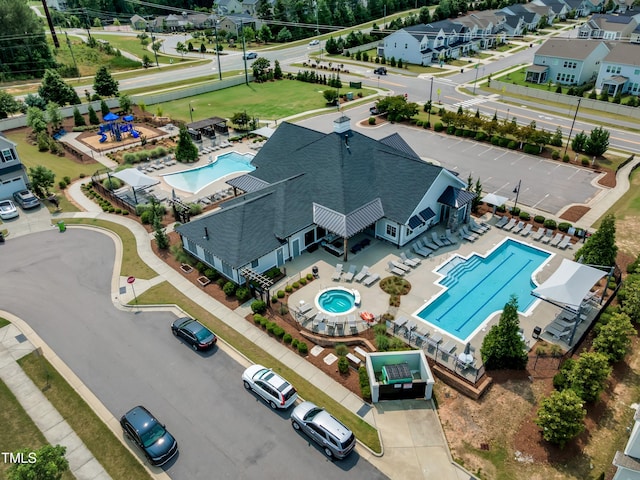 2969 Thirlestane Dr, Apex, NC 27502 - drone / aerial view of a pool