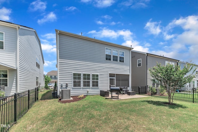 2969 Thirlestane Dr, Apex, NC 27502 - back of house with a fenced backyard and a patio area