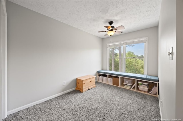 3517 Gables Dr, Fayetteville, NC 28311 - unfurnished office featuring a ceiling fan, a textured ceiling, carpet flooring, and baseboards