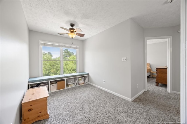 3517 Gables Dr, Fayetteville, NC 28311 - unfurnished room with a textured ceiling, a ceiling fan, carpet flooring, and baseboards