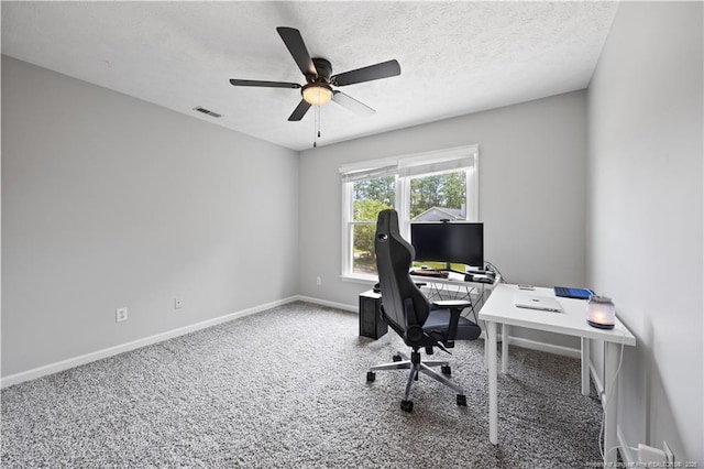 3517 Gables Dr, Fayetteville, NC 28311 - carpeted office with baseboards and ceiling fan